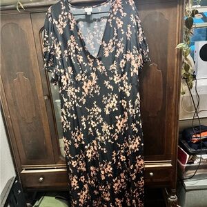 A New Day Black and Brown Floral Maxi Dress